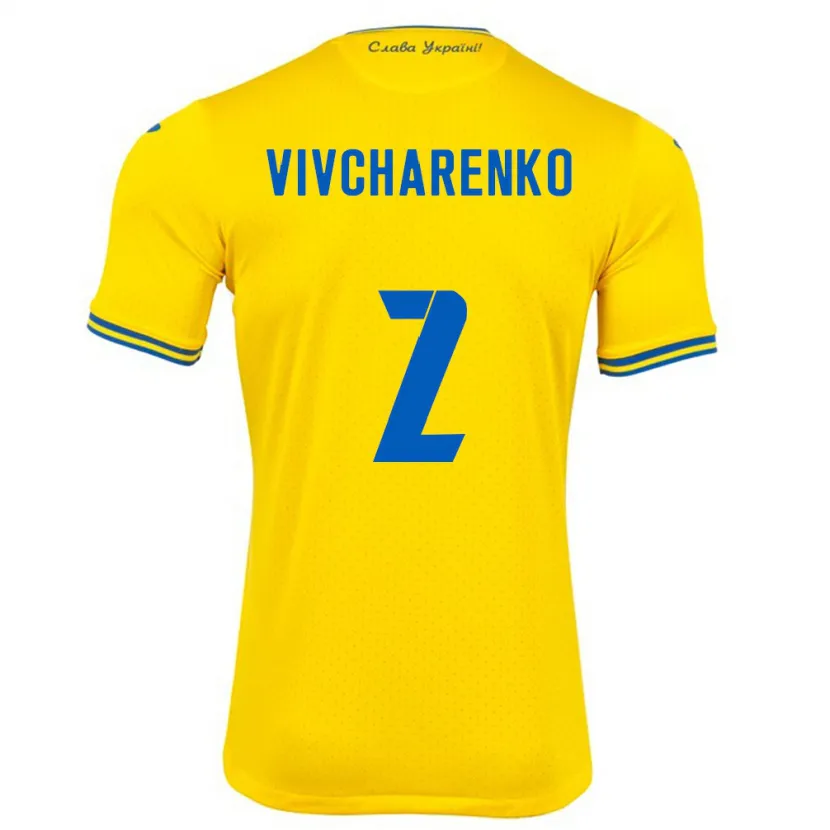 Danxen Kid Ukraine Kostyantyn Vivcharenko #2 Yellow Home Jersey 24-26 T-Shirt