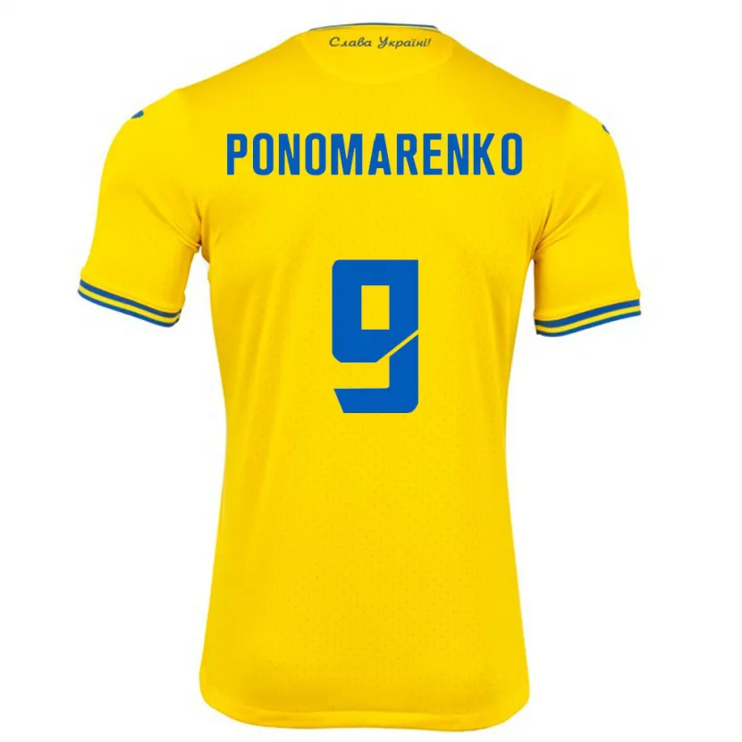 Danxen Kid Ukraine Matviy Ponomarenko #9 Yellow Home Jersey 24-26 T-Shirt