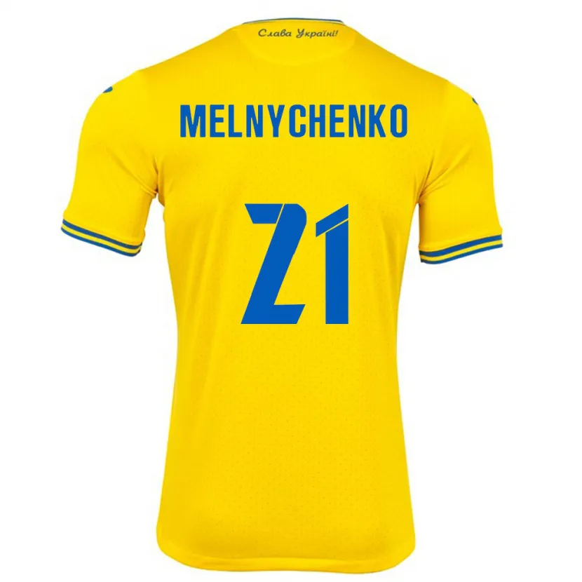 Danxen Kid Ukraine Maksym Melnychenko #21 Yellow Home Jersey 24-26 T-Shirt