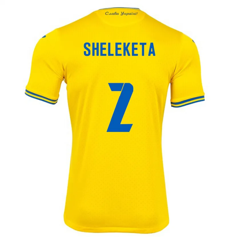 Danxen Kid Ukraine Mykyta Sheleketa #2 Yellow Home Jersey 24-26 T-Shirt