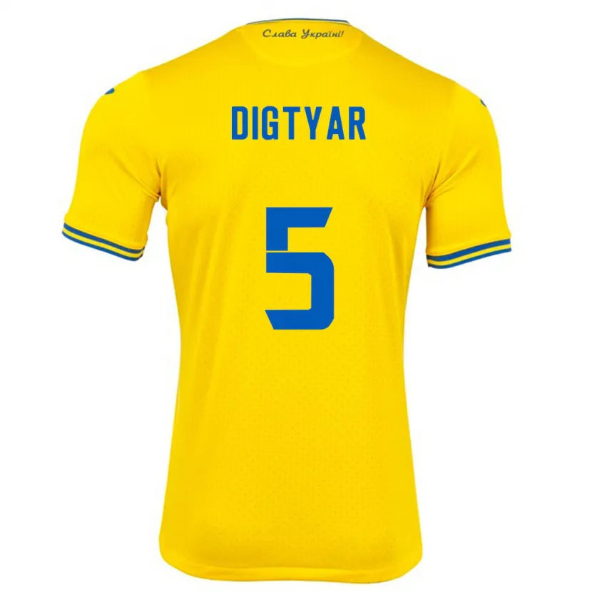 Danxen Kid Ukraine Kyrylo Digtyar #5 Yellow Home Jersey 24-26 T-Shirt