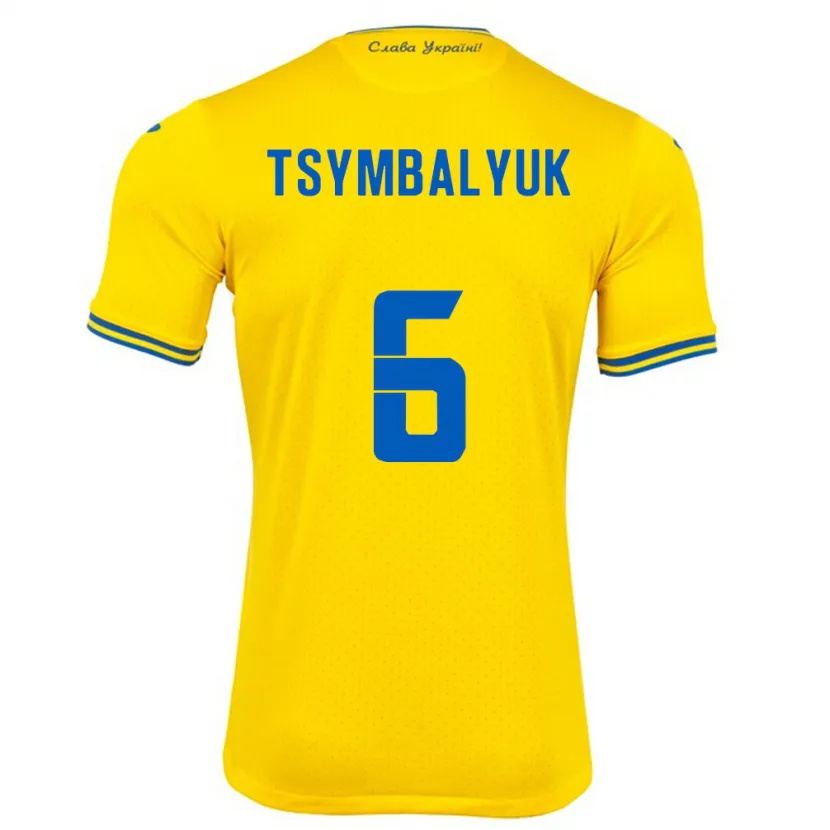 Danxen Kid Ukraine Maksym Tsymbalyuk #6 Yellow Home Jersey 24-26 T-Shirt