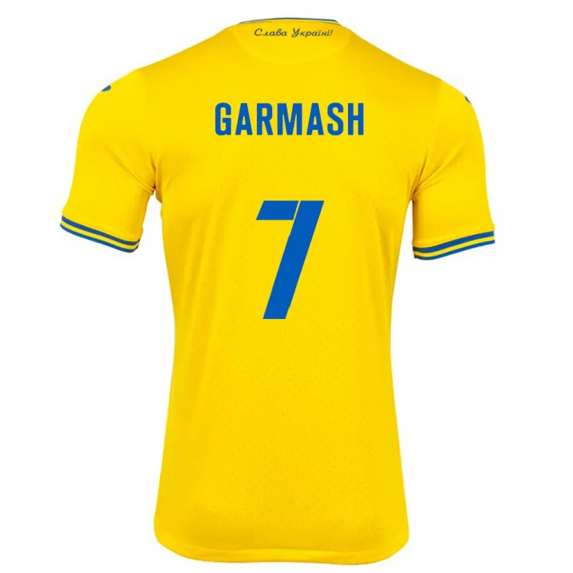 Danxen Kid Ukraine Yevgen Garmash #7 Yellow Home Jersey 24-26 T-Shirt