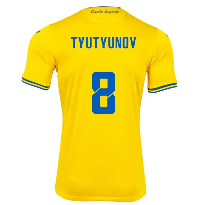 Danxen Kid Ukraine Vladyslav Tyutyunov #8 Yellow Home Jersey 24-26 T-Shirt