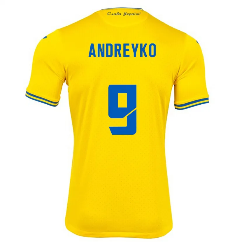 Danxen Kid Ukraine Ivan Andreyko #9 Yellow Home Jersey 24-26 T-Shirt