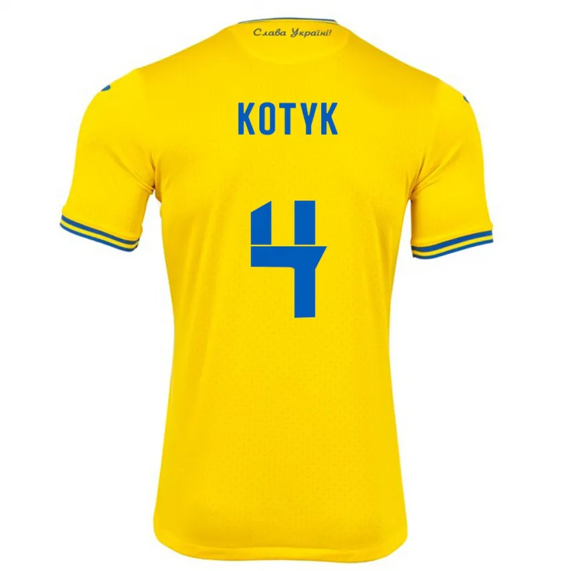 Danxen Kid Ukraine Yana Kotyk #4 Yellow Home Jersey 24-26 T-Shirt