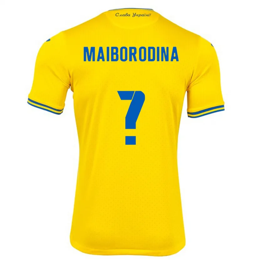 Danxen Kid Ukraine Iryna Maiborodina #0 Yellow Home Jersey 24-26 T-Shirt