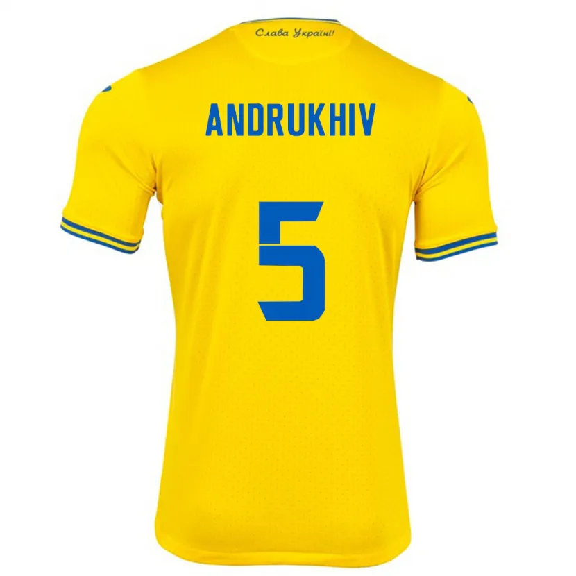 Danxen Kid Ukraine Veronika Andrukhiv #5 Yellow Home Jersey 24-26 T-Shirt