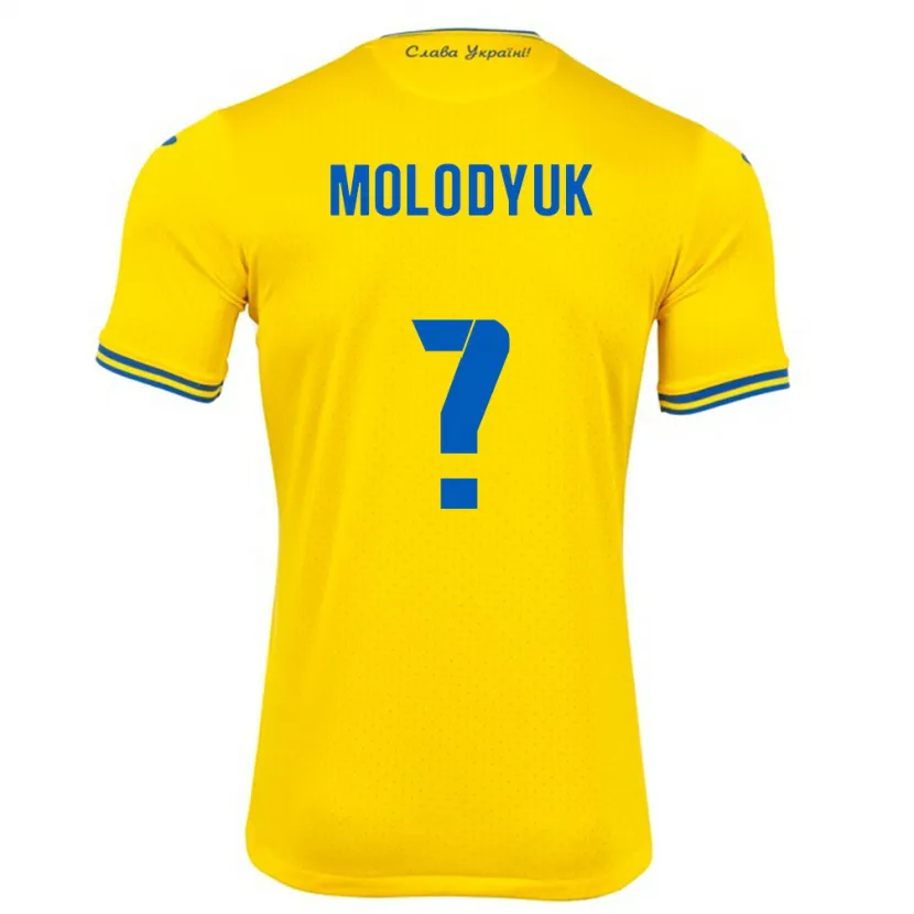 Danxen Kid Ukraine Yelyzaveta Molodyuk #0 Yellow Home Jersey 24-26 T-Shirt