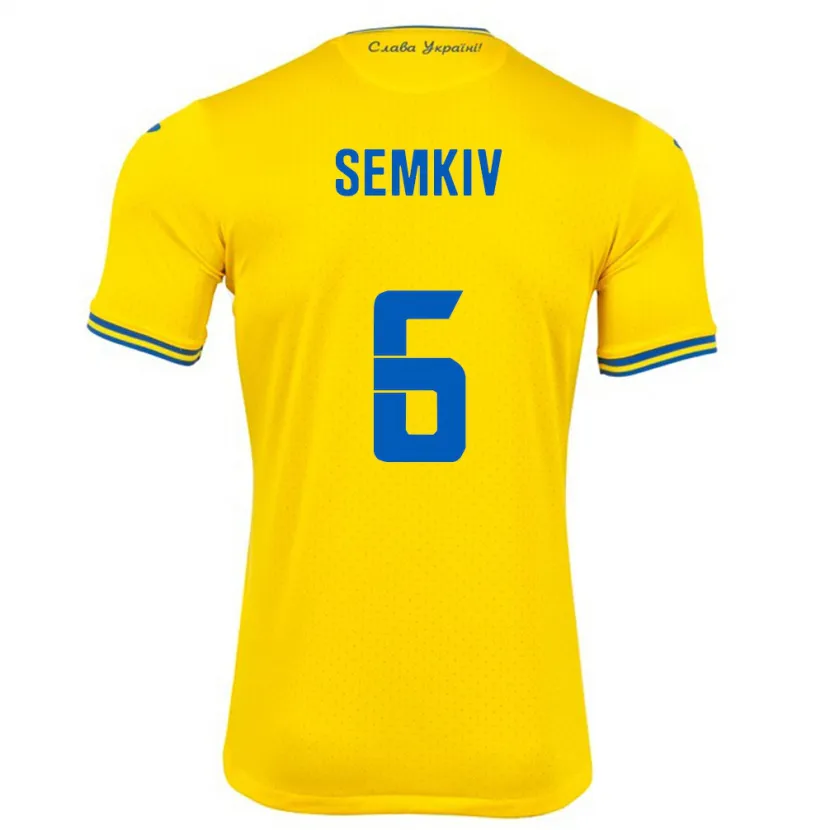 Danxen Kid Ukraine Dayana Semkiv #6 Yellow Home Jersey 24-26 T-Shirt