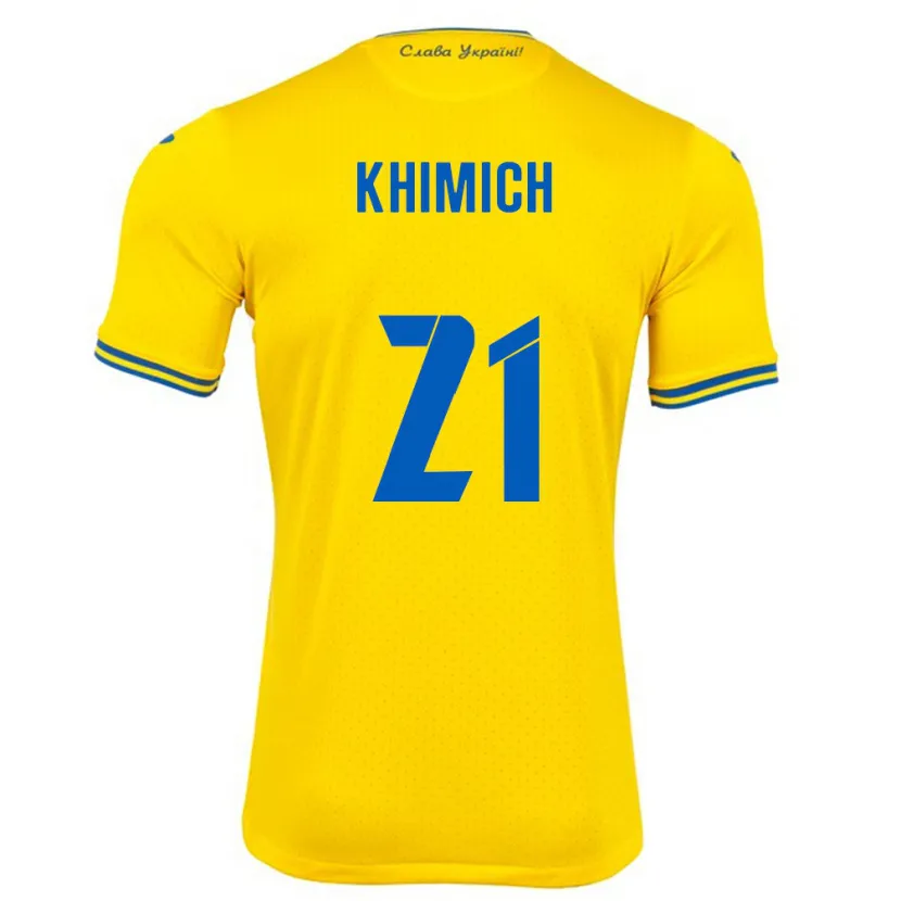 Danxen Kid Ukraine Tamila Khimich #21 Yellow Home Jersey 24-26 T-Shirt