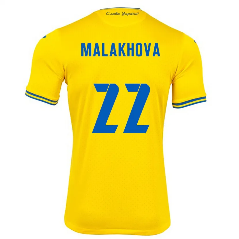 Danxen Kid Ukraine Yana Malakhova #22 Yellow Home Jersey 24-26 T-Shirt