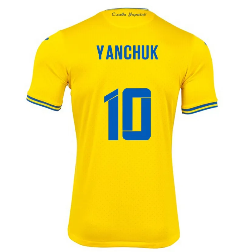 Danxen Kid Ukraine Polina Yanchuk #10 Yellow Home Jersey 24-26 T-Shirt