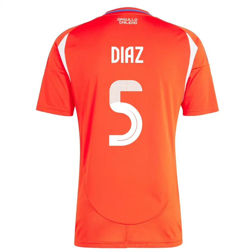 Danxen Kid Chile Paulo Díaz #5 Red Home Jersey 24-26 T-Shirt