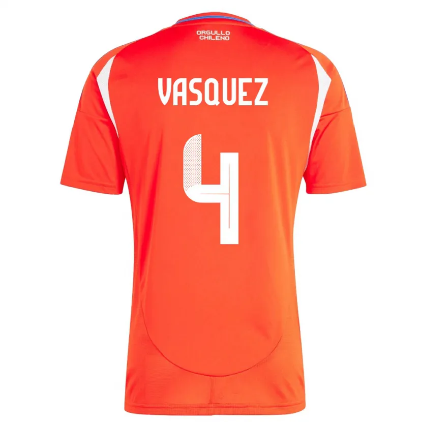 Danxen Kid Chile Matías Vásquez #4 Red Home Jersey 24-26 T-Shirt