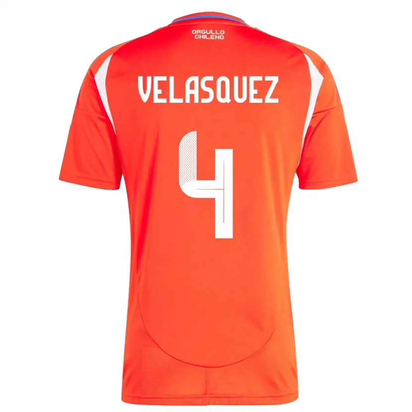 Danxen Kid Chile Lucas Velásquez #4 Red Home Jersey 24-26 T-Shirt