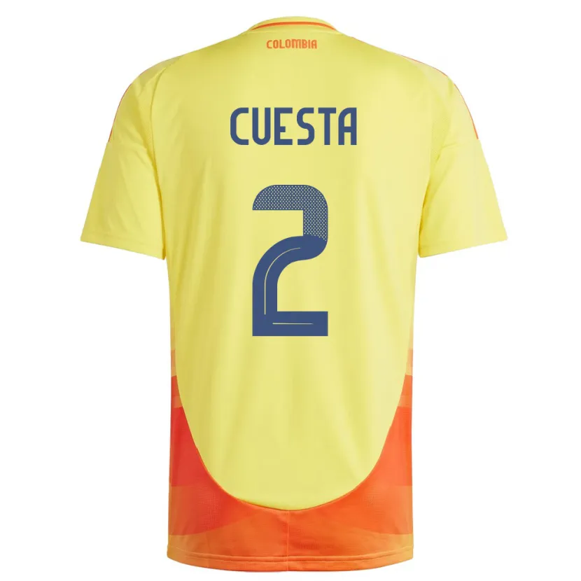 Danxen Kid Colombia Carlos Cuesta #2 Yellow Home Jersey 24-26 T-Shirt