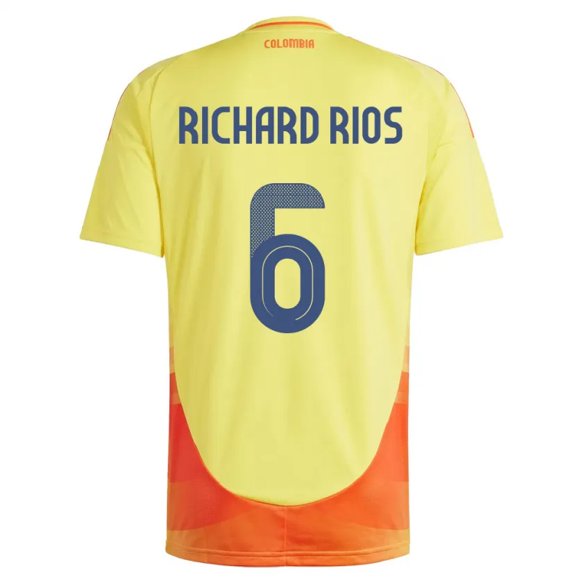 Danxen Kid Colombia Richard Ríos #6 Yellow Home Jersey 24-26 T-Shirt