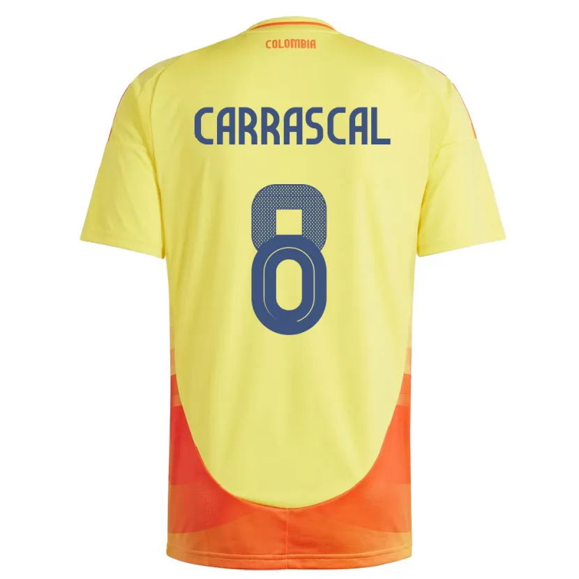 Danxen Kid Colombia Jorge Carrascal #8 Yellow Home Jersey 24-26 T-Shirt