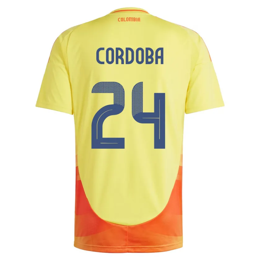 Danxen Kid Colombia Jhon Córdoba #24 Yellow Home Jersey 24-26 T-Shirt