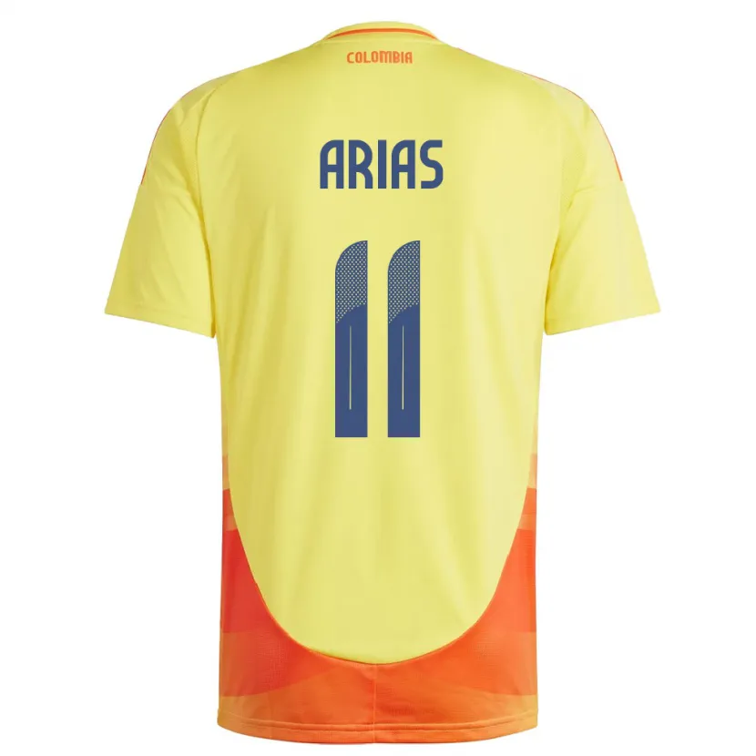 Danxen Kid Colombia Jhon Arias #11 Yellow Home Jersey 24-26 T-Shirt