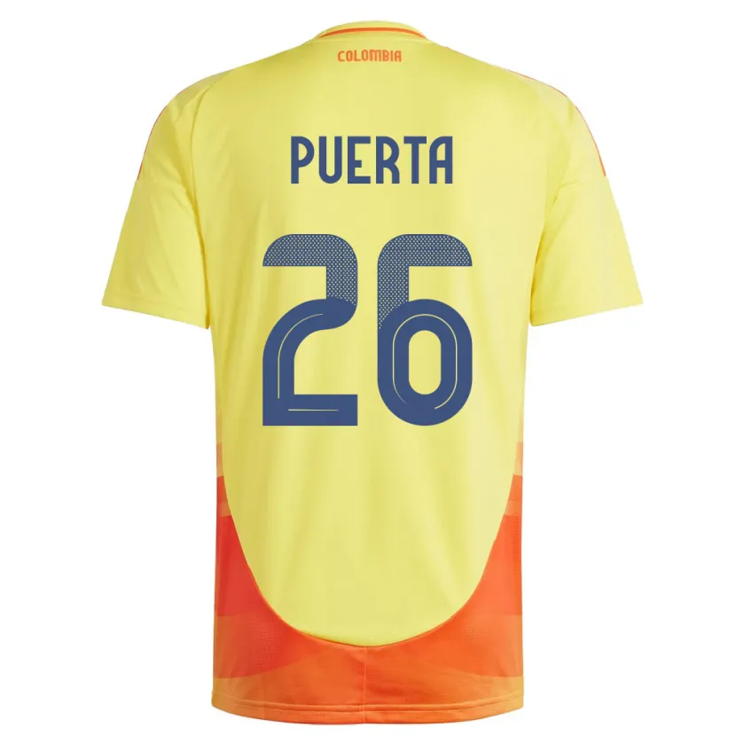 Danxen Kid Colombia Gustavo Puerta #26 Yellow Home Jersey 24-26 T-Shirt