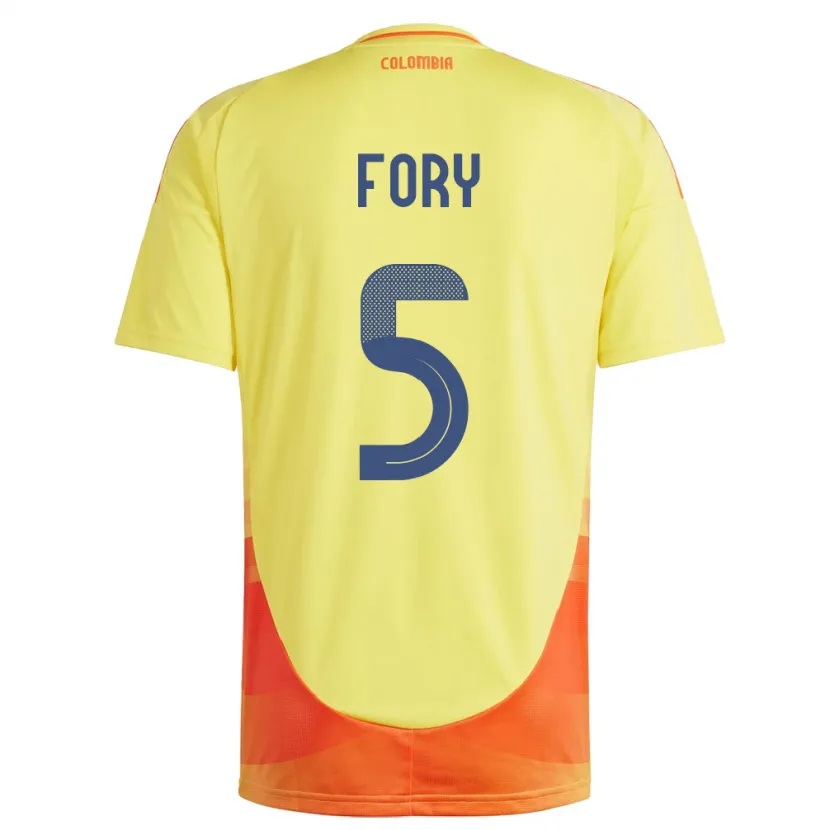 Danxen Kid Colombia Jimer Fory #5 Yellow Home Jersey 24-26 T-Shirt