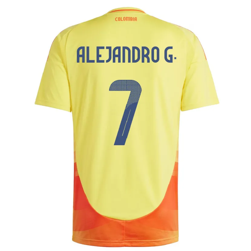 Danxen Kid Colombia Alejandro García #7 Yellow Home Jersey 24-26 T-Shirt