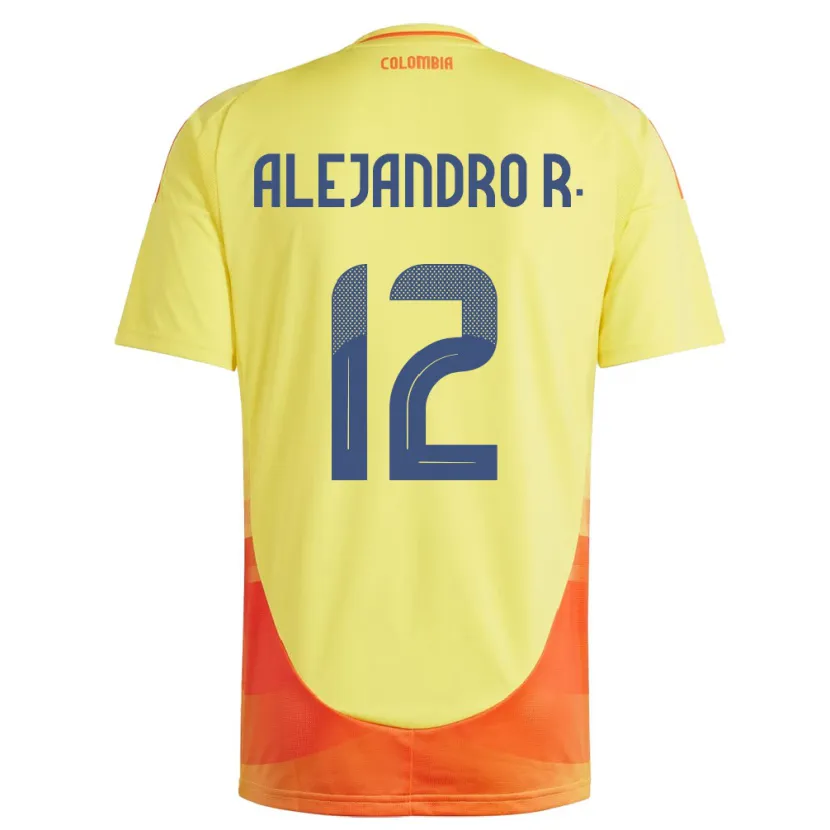 Danxen Kid Colombia Alejandro Rodríguez #12 Yellow Home Jersey 24-26 T-Shirt