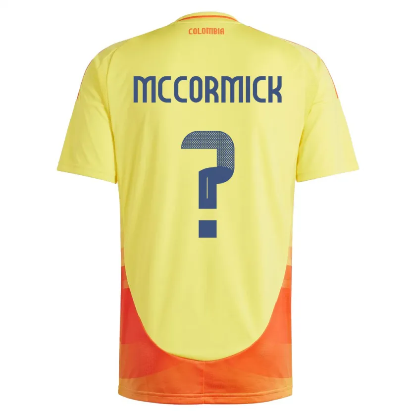 Danxen Kid Colombia Hollman Mccormick #0 Yellow Home Jersey 24-26 T-Shirt