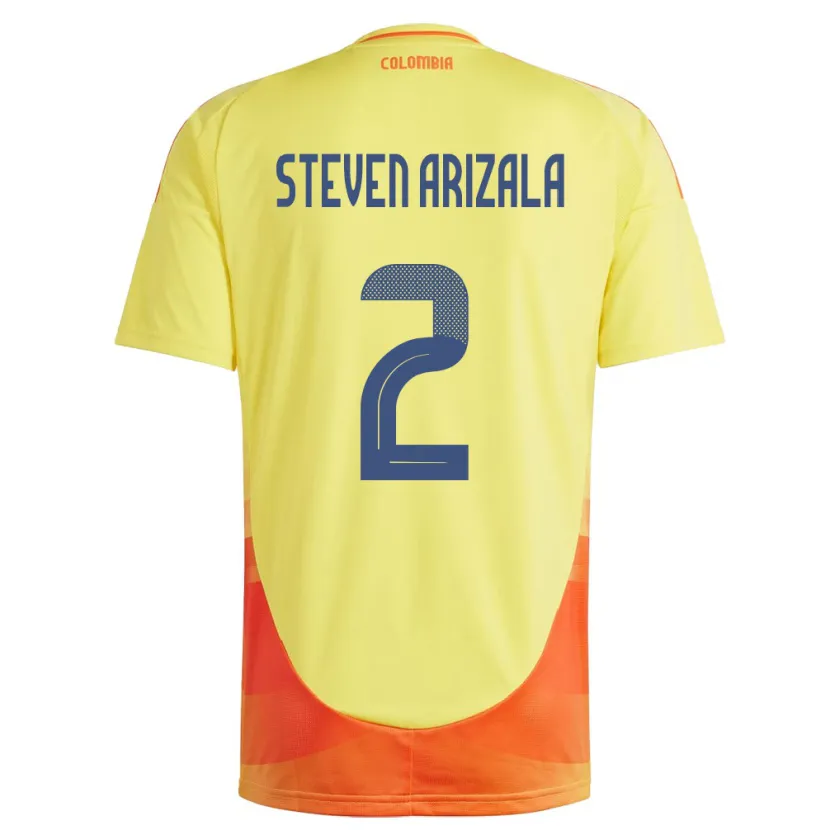 Danxen Kid Colombia Elver Steven Arizala #2 Yellow Home Jersey 24-26 T-Shirt