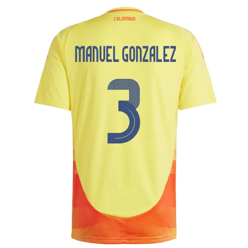 Danxen Kid Colombia Carlos Manuel González #3 Yellow Home Jersey 24-26 T-Shirt