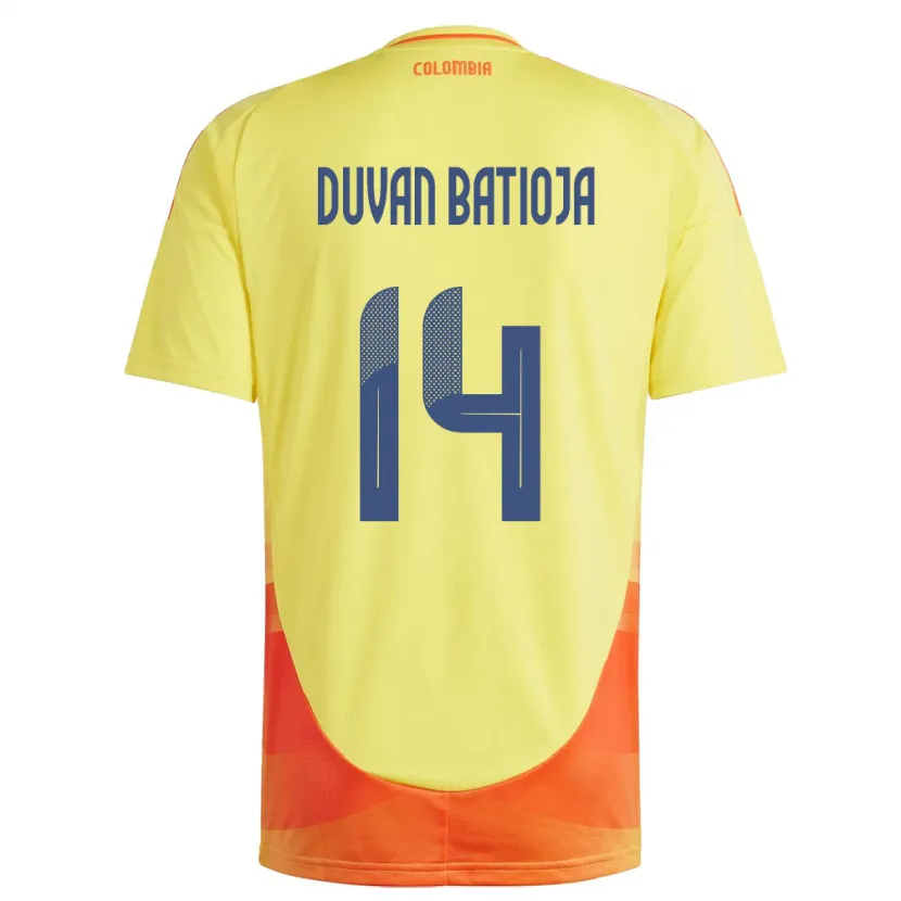 Danxen Kid Colombia Andy Duván Batioja #14 Yellow Home Jersey 24-26 T-Shirt