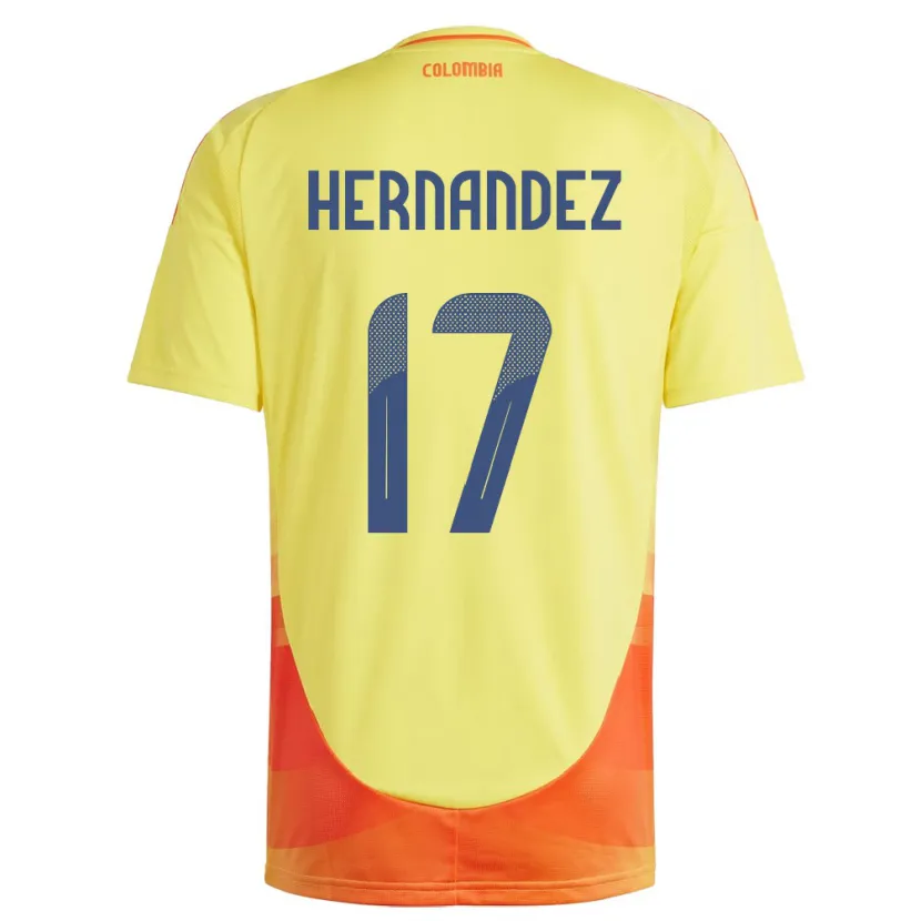 Danxen Kid Colombia Jhoan Hernández #17 Yellow Home Jersey 24-26 T-Shirt