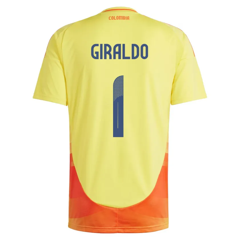 Danxen Kid Colombia Natalia Giraldo #1 Yellow Home Jersey 24-26 T-Shirt