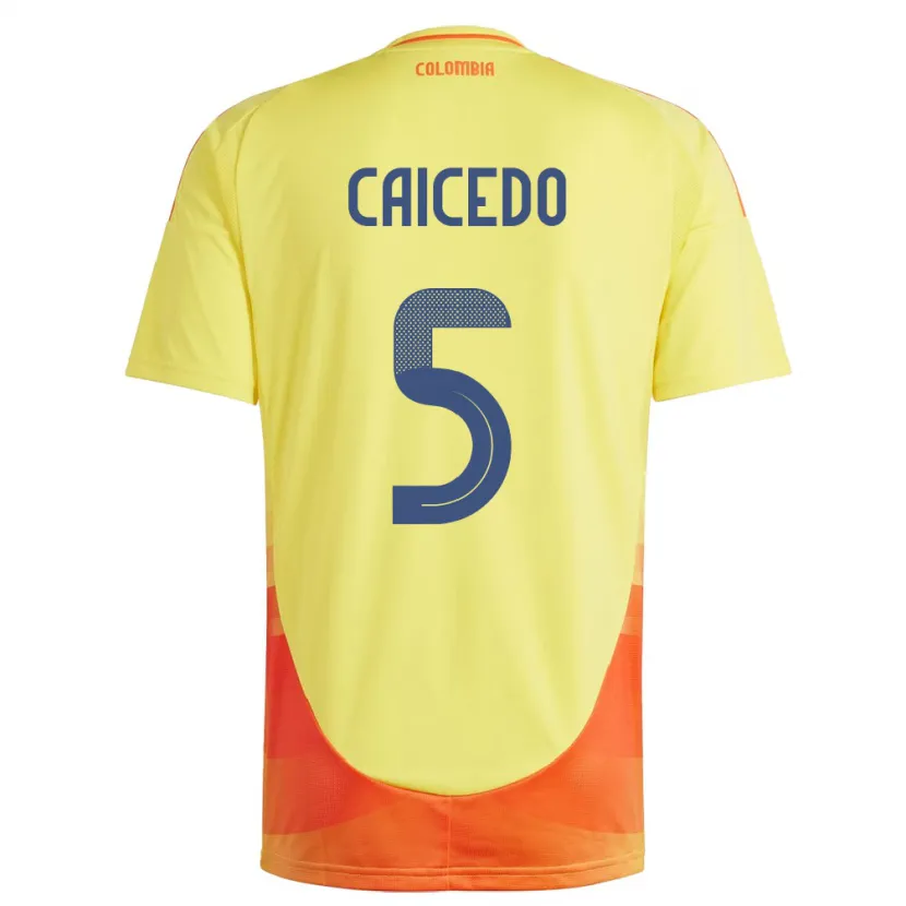 Danxen Kid Colombia Kelly Caicedo #5 Yellow Home Jersey 24-26 T-Shirt