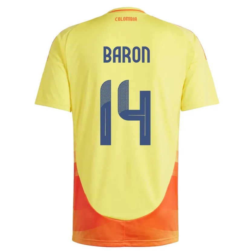 Danxen Kid Colombia Ángela Barón #14 Yellow Home Jersey 24-26 T-Shirt