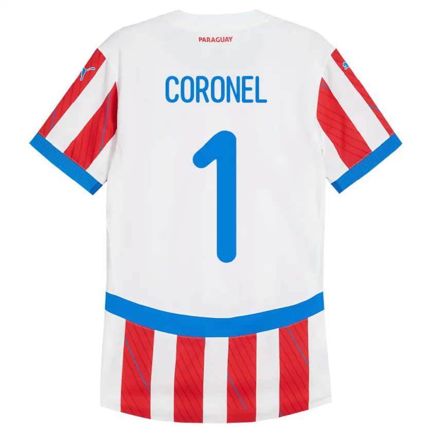 Danxen Kid Paraguay Carlos Coronel #1 White Red Home Jersey 24-26 T-Shirt