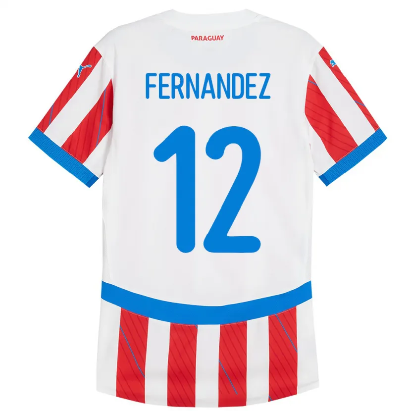 Danxen Kid Paraguay Gatito Fernández #12 White Red Home Jersey 24-26 T-Shirt