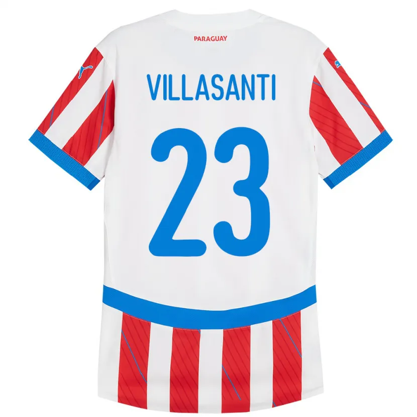 Danxen Kid Paraguay Mathías Villasanti #23 White Red Home Jersey 24-26 T-Shirt