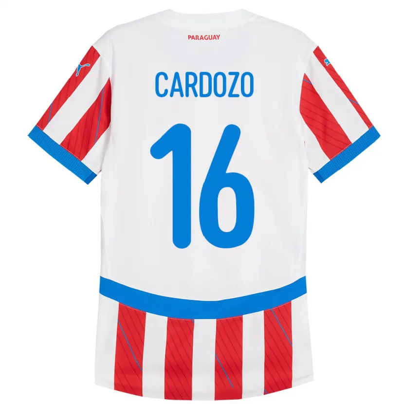 Danxen Kid Paraguay Juan Cardozo #16 White Red Home Jersey 24-26 T-Shirt