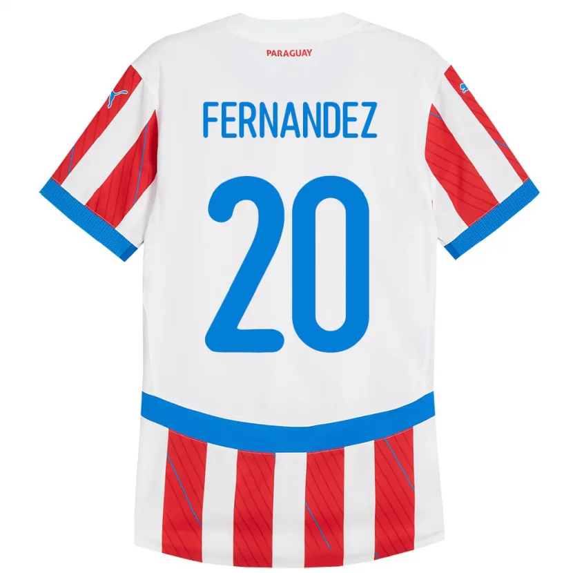 Danxen Kid Paraguay Marcelo Fernández #20 White Red Home Jersey 24-26 T-Shirt