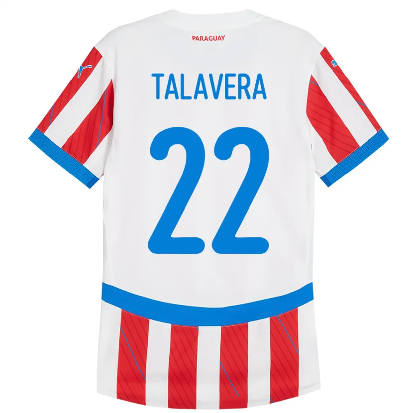 Danxen Kid Paraguay Javier Talavera #22 White Red Home Jersey 24-26 T-Shirt