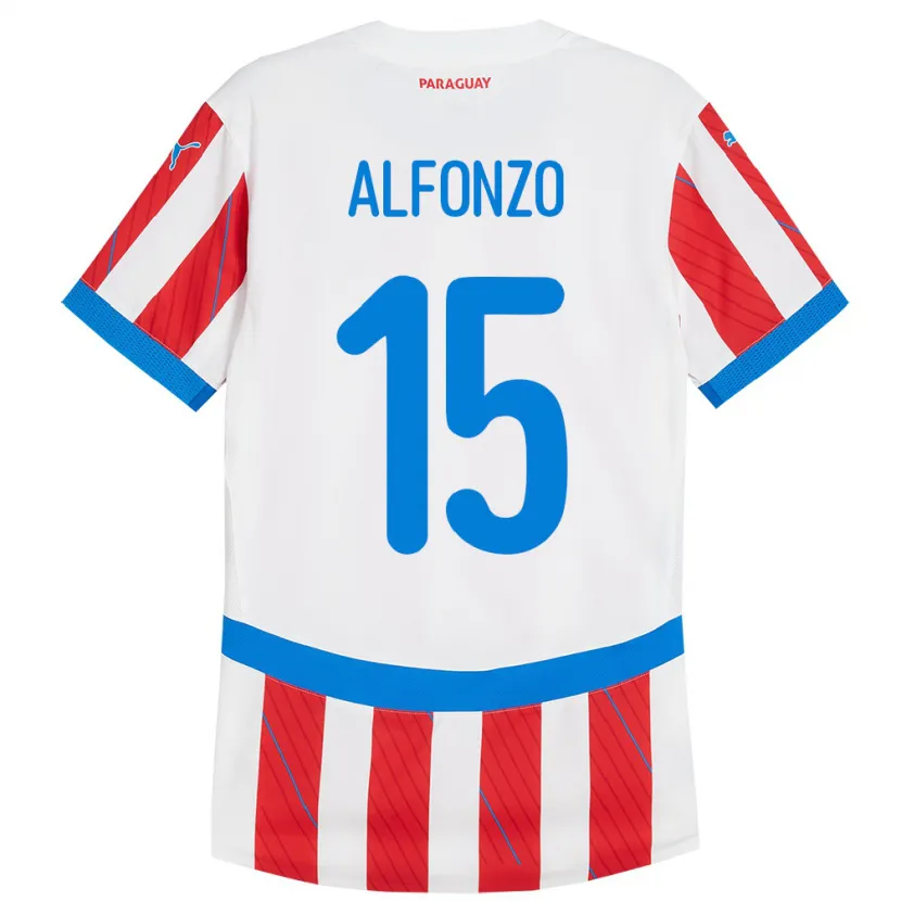 Danxen Kid Paraguay Axel Alfonzo #15 White Red Home Jersey 24-26 T-Shirt