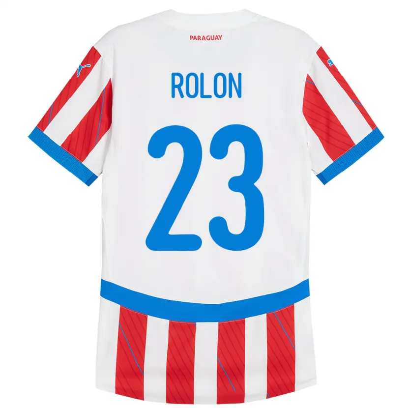 Danxen Kid Paraguay Luis Rolón #23 White Red Home Jersey 24-26 T-Shirt