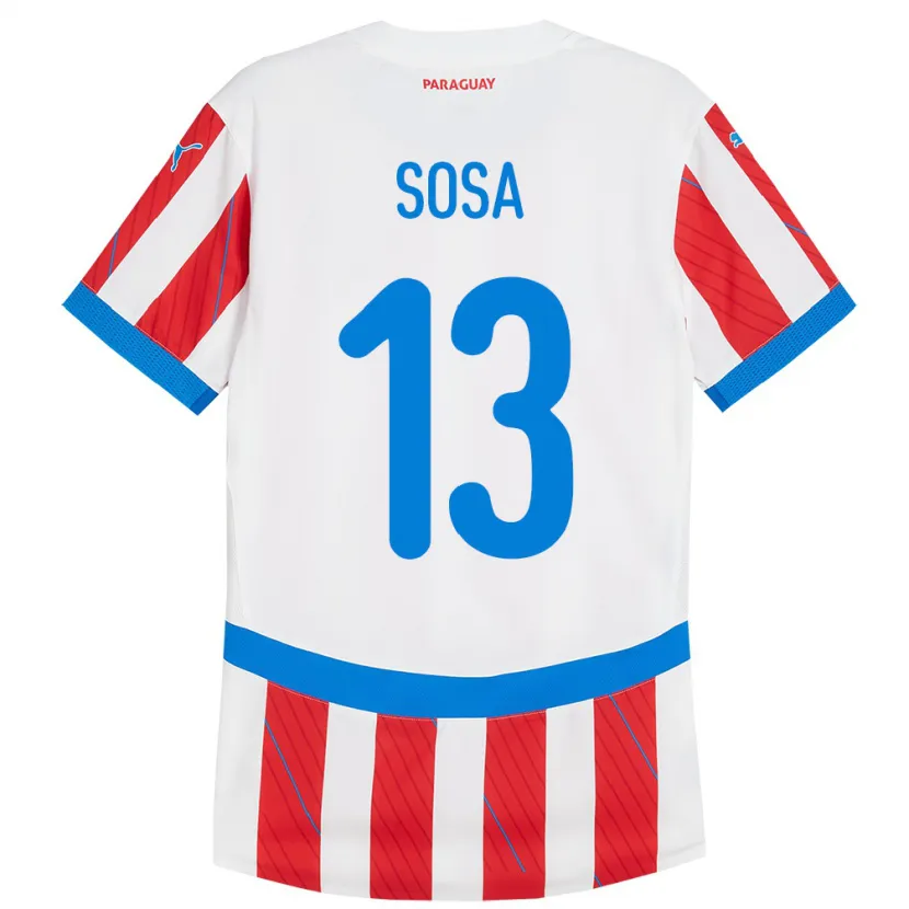 Danxen Kid Paraguay Alex Sosa #13 White Red Home Jersey 24-26 T-Shirt