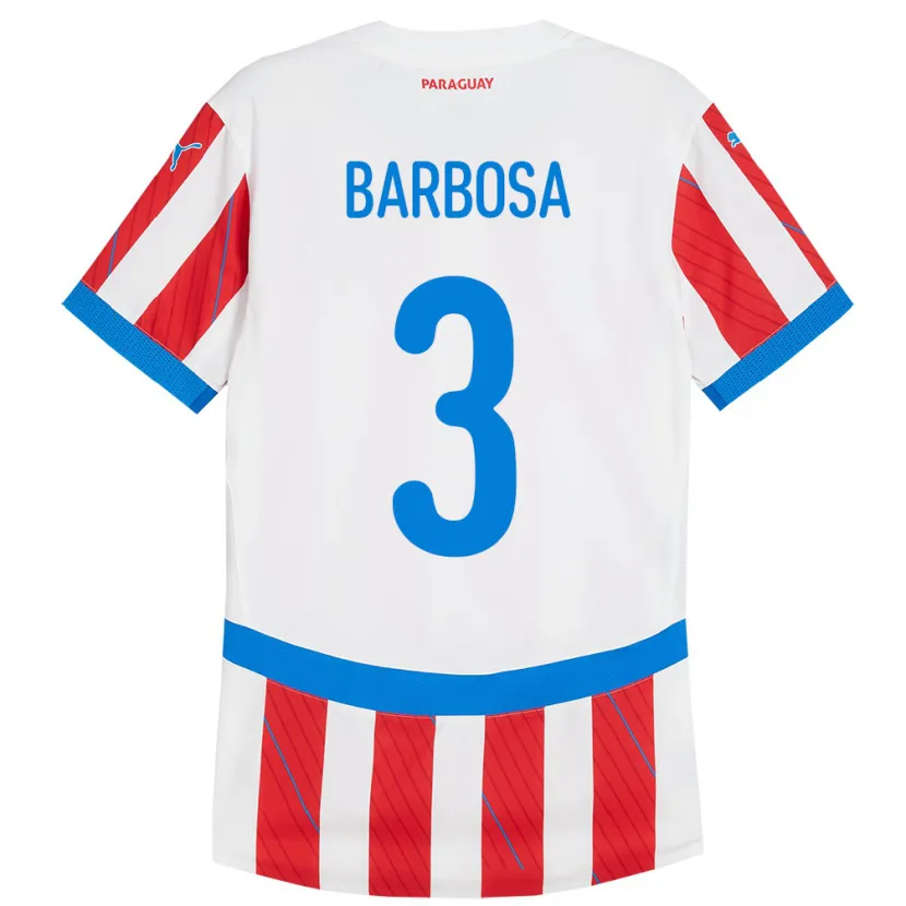 Danxen Kid Paraguay Camila Barbosa #3 White Red Home Jersey 24-26 T-Shirt