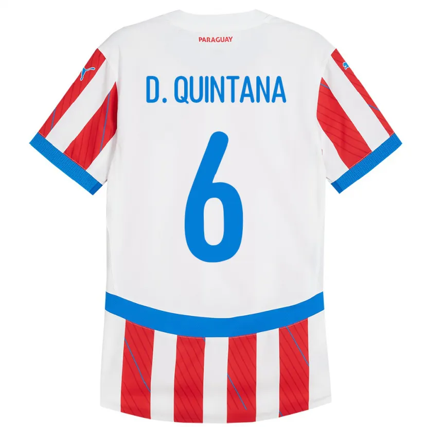 Danxen Kid Paraguay Dulce Quintana #6 White Red Home Jersey 24-26 T-Shirt