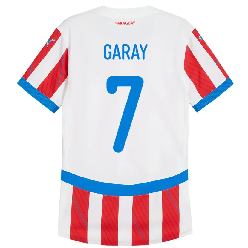 Danxen Kid Paraguay Griselda Garay #7 White Red Home Jersey 24-26 T-Shirt