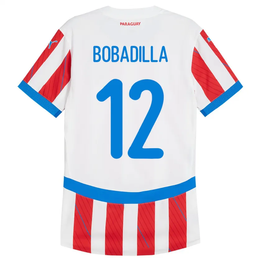 Danxen Kid Paraguay Alicia Bobadilla #12 White Red Home Jersey 24-26 T-Shirt